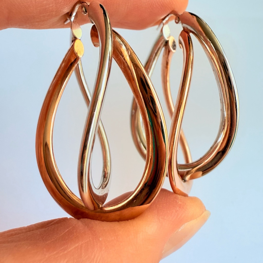 ITAOR 18k Gold Vermeil & Sterling Silver Large 1.7" Creole Hoop Grand Earrings
